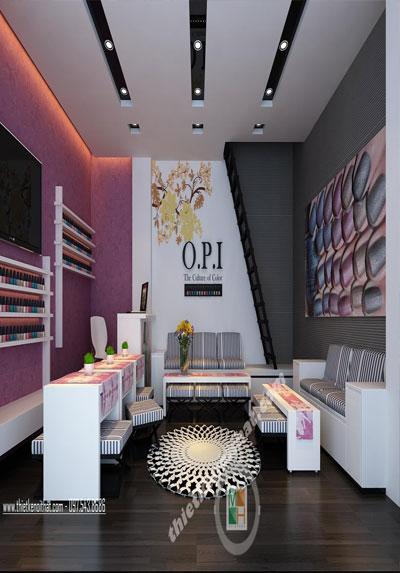  Thiết kế nội thất showroom làm móng OPI hiện đại